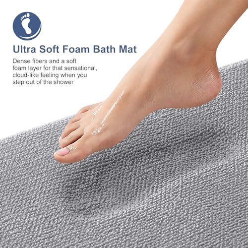 OLANLY Memory Foam Bathroom Runner Rug 44x24, Absorbent Long Bath Mat - Image 2