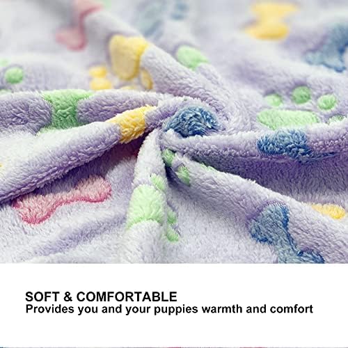 1 Pack 3 Puppy Blankets Super Soft Warm Sleep Mat Bone Print Cute Blanket - Image 5