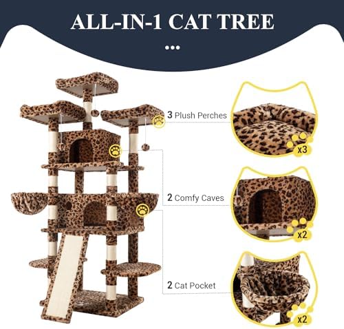 Allewie 68 Inches Cat Tree/House and Towers - Image 5