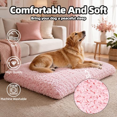 Dog Bed Large Size, Plush Washable Pet Bed Mat, Dog Crate Bed 35"x23" - Image 3