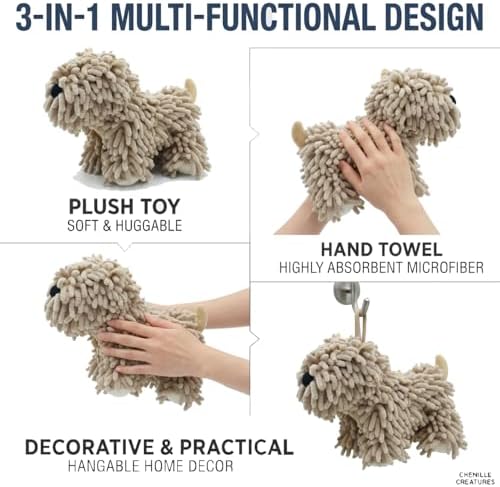 2Pcs Chenille Dog Hand Towel Fuzzy Ball Dog Towel Animal Hand Towels - Image 6