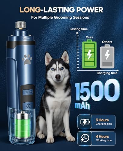 Pet Nail Grinder for Dogs & Cats, 6700 RPM Electric Dog Nail File - Image 5