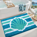 Seashell Beach Bathroom Rugs Non Slip Quick Dry Fluffy by Cevolyn