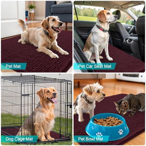 OLANLY Dog Door Mat for Muddy Paws 70x24, Super Absorbent Chenille Mud Mat - Image 7