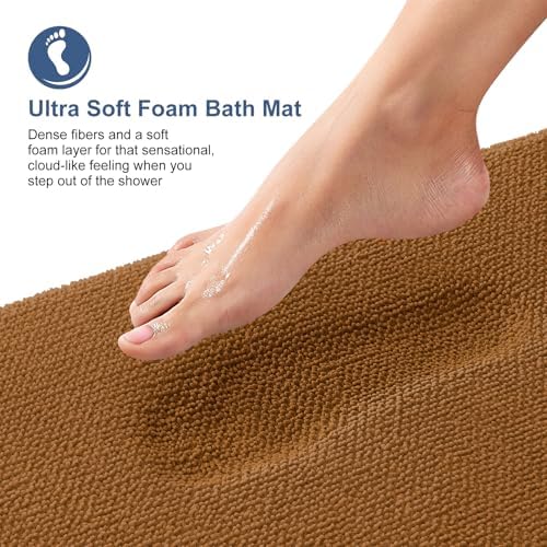OLANLY Memory Foam Bathroom Runner Rugs 70x24, Absorbent Long Mat - Image 2