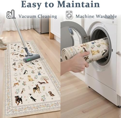 24x17 Inch Door Mat Indoor Entrance, Dog Rug Non Slip Beige - Image 4