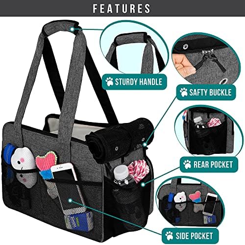 PetAmi Small Dog Purse Carrier, Airline Approved Soft Sided Tote, Dark Gray - Image 4