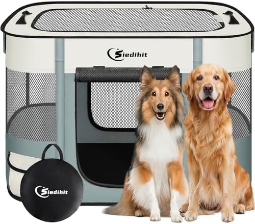 Siedihit 35" Dog Playpen, Cat Puppy Pen, Pet Portable Crate Indoor Outdoor by Siedihit