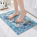 24x17 Inch Door Mat Indoor Entrance, Floral Area Rug Non Slip Blue by WelcometoBabovid