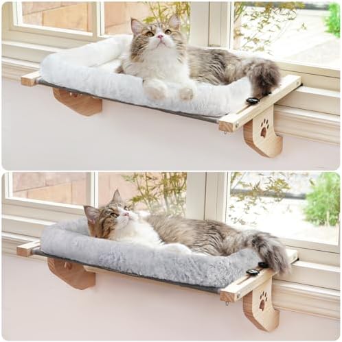 AMOSIJOY Wooden Cat Windowsill Perch - Image 4