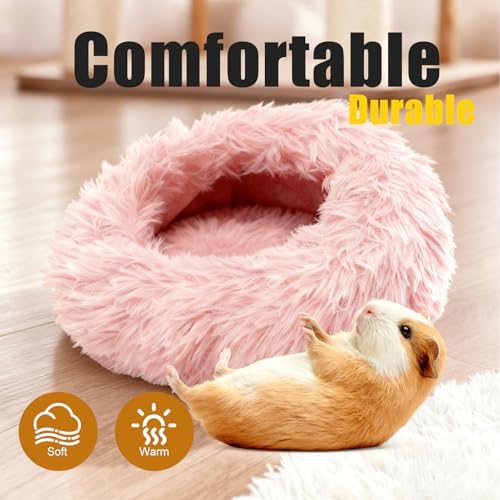 Guinea Pigs Bed Small Animal Bedding Donut-Shaped Burrowing Pet Bed Soft and - Image 3
