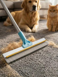 DELOMO Carpet Rake for Pet Hair Removal, Dual-Sided Rug Rake Scraper Broom by DELOMO