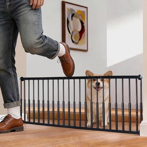 10''-15.8'' Height Adjustable Dog Gate, Extra Wide 18.1"-46" All Metal Short - Image 3