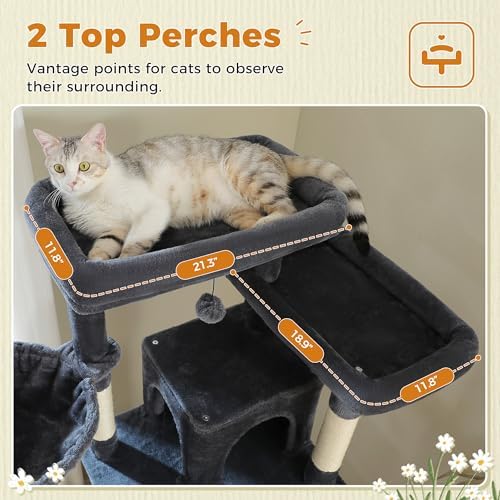 MUTTROS 81 Inch Tall Cat Tree for Big Cats & Multi-Cat Homes, Large Heavy Duty - Image 4