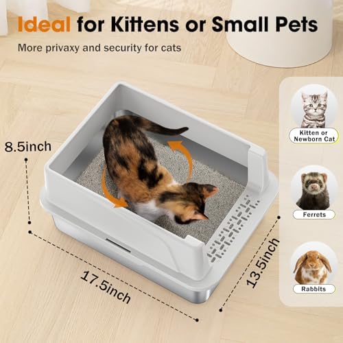 2PACK Stainless Steel Litter Box, Extra Large Litter Boxes - Image 4