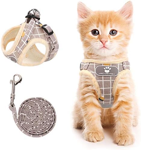 Cat Harness and Leash Set, Escape Proof Harness Khaki-Pattern XS by NCMAMA