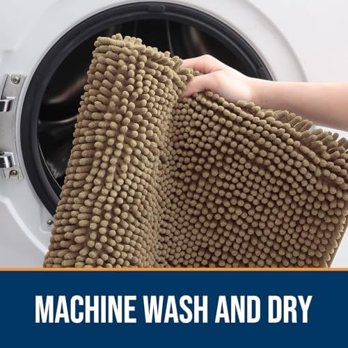 OLANLY Dog Door Mat for Muddy Paws 47x32, Super Absorbent Chenille Mud Mat - Image 5