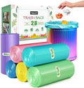 Teivio Small Colorful Clear Trash Bags 2.6 Gallon 330 Count Unscented by Teivio
