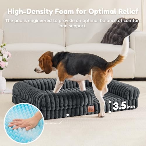 ChiXnuggle Faux Fur Orthopedic Dog Bolster Bed, Waterproof Washable Cover - Image 3