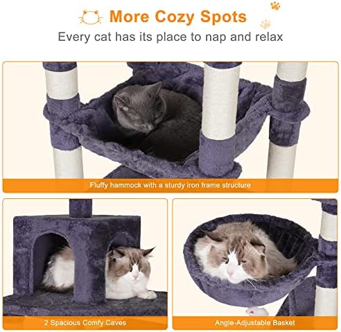 Heybly Cat Tree, 70 inches Tall Cat Tower - Image 6