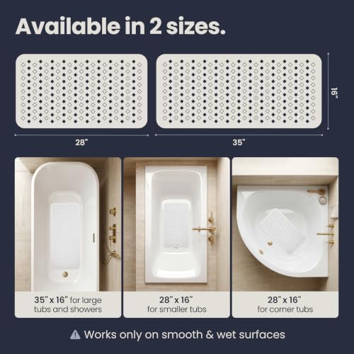 homerella Bathtub Mat Non Slip 35x16 Shower Mat Non Slip Anti Mold BPA Free - Image 5