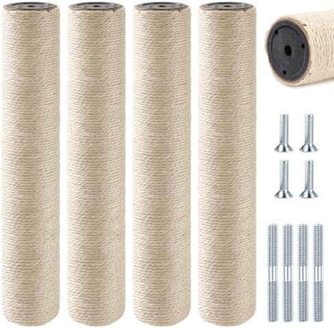 4 Pack M8 Cat Scratching Post Replacement, 15.7 in Sisal Posts by ondware