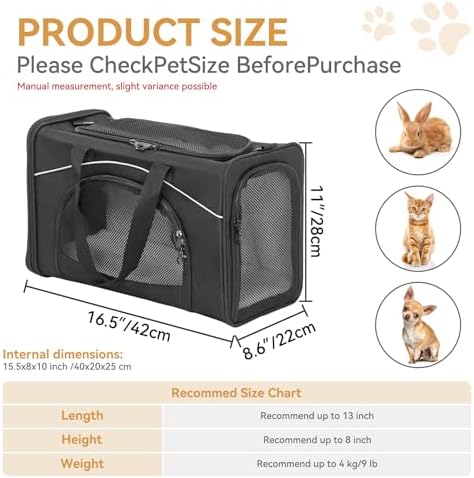 Petsfit Airline Cat Carrier for Small Cats, Two-Way Placement - Image 2