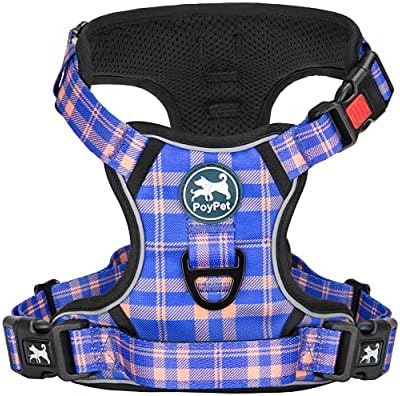 PoyPet Plaid Dog Harness Medium, No Pull Vest by PoyPet