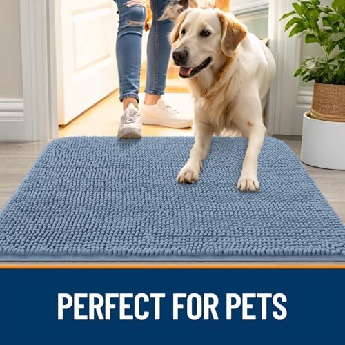 OLANLY Dog Door Mat for Muddy Paws 70x46, Super Absorbent Chenille Mud Mat - Image 6