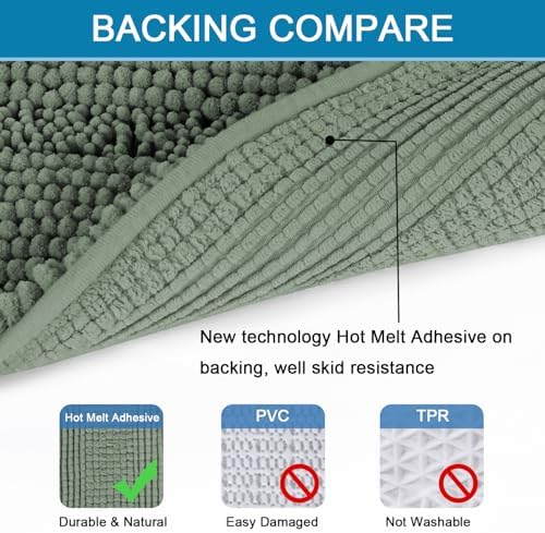 H.VERSAILTEX 2 Piece Bathroom Rugs Bath Mats Sets Super Absorbent Chenille - Image 4