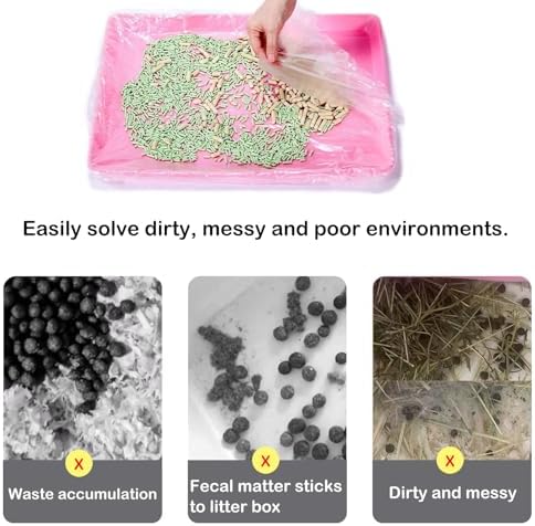 Disposable Small Animal Cage Liner Rabbit Litter Box Liners Tray Film Bags - Image 2