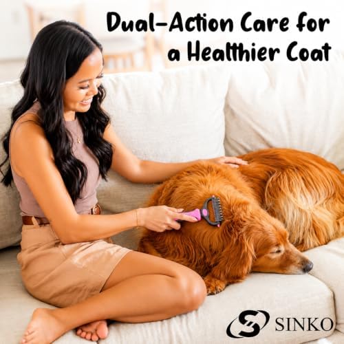 Sinko Shedding Brush For Dog and Cat, Undercoat Rake - Image 2