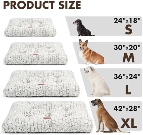 Dog Bed Crate Pad for Small Dogs 24"x18" Coffee - Image 6