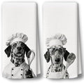 Dog Kitchen Towels Decor Set of 2 by BCUANGD