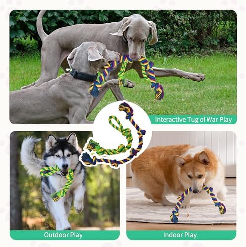 Dog Rope Toys for Large/Medium Aggressive Chewers, Tough Cotton Chew Toy - Image 7