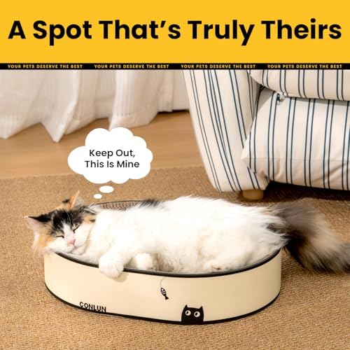 Conlun Oval Cat Scratcher Bed | Scratching Bowl Lounge - Image 6