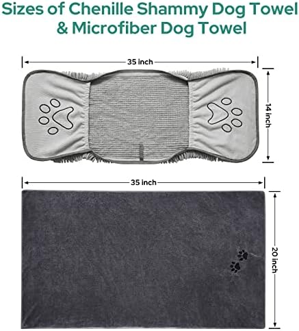 HOMEIDEAS 2 Pack Dog Towels Set, Chenille and Microfiber, Super Absorbent Soft - Image 6