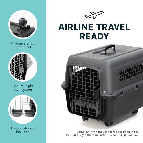 SportPet Airline Compliant MEDIUM 26.5" Travel Dog Kennel-Durable Plastic - Image 6