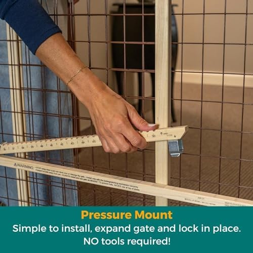 MYPET Wire Mesh Dog Gate: 29.5"-50" Wide, Pressure Mounted - Image 3