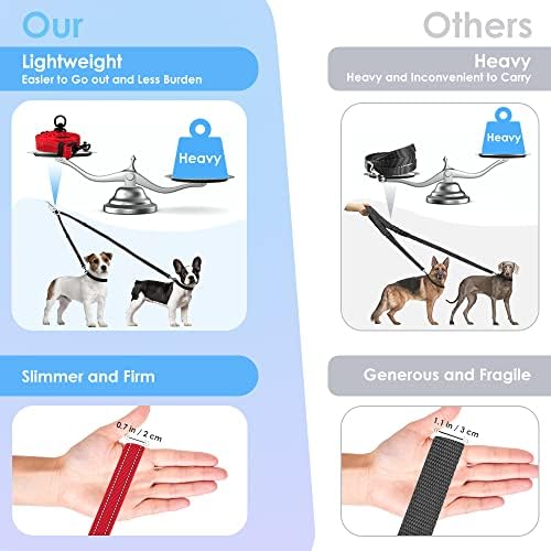 AUTOWT Double Dog Leash, No Tangle 360° Swivel Rotation Reflective Lead - Image 2