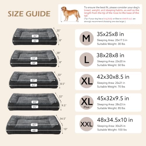 JOEJOY Orthopedic Dog Bed for Medium Dogs, Extra Thick Foam Dog Couch Bed - Image 3