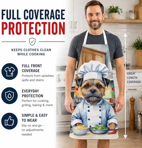 Caroline's Treasures Border Terrier The Chef Apron Cooking Kitchen Server - Image 3