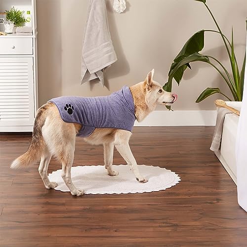 Bone Dry Pet Robe Collection Embroidered Absorbent Microfiber Bath Robe - Image 4