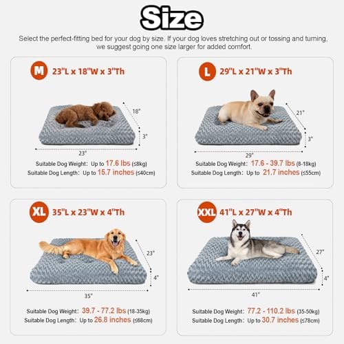 Dog Bed Large Size, Plush Washable Pet Bed Mat, Dog Crate Bed 35"x23" - Image 2