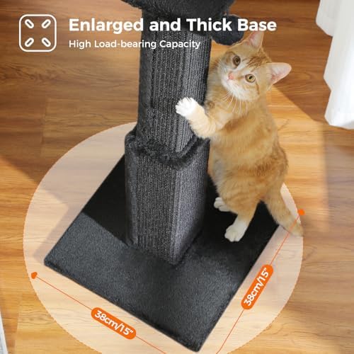 PAWZ Road Large Cat Scratching Post 32" Tall Black Cat Scratcher - Image 6