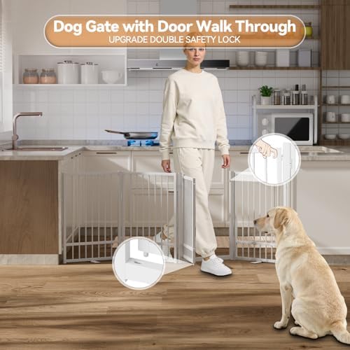 SNUOWU Full Metal Freestanding Dog Gate - Image 5
