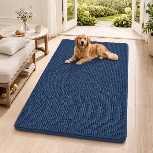 Ophanie Navy Blue Door Mat Runner 60x36, Muddy Mats by Ophanie