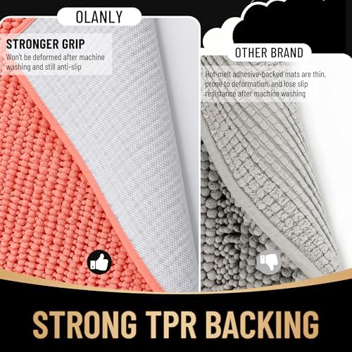 OLANLY Thick Chenille Bathroom Runner Rugs 59x24, Absorbent Bath Mat - Image 5