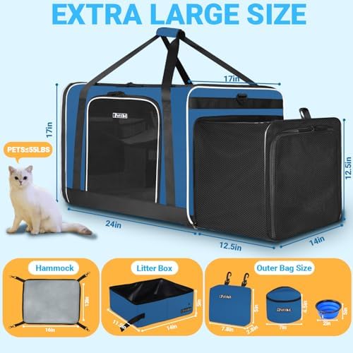 Petskd Side Expandable Large Cat Carrier - Image 3