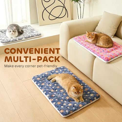 Mora Pets Cat Bed Ultra Soft Dog Crate Pad Star Print 2 Pack 18 inch - Image 3